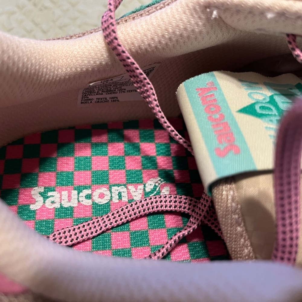 Saucony Shadow 5000 shoes Pink Teal Tan NEW WITHOUT BOX - Picture 6 of 8